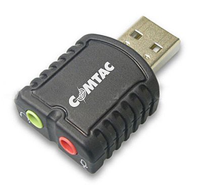 Placa de Som Externa USB - Som Stereo e Microfone - Comtac 9189