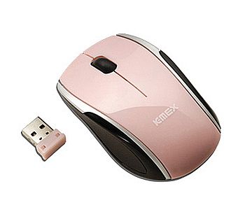 Mouse sem Fio K-Mex MA-C333 Rosa/Preto - USB 2.4 GHz - 1000dpi