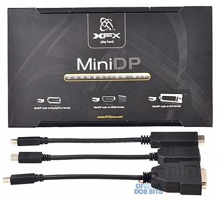Kit Adaptador Mini-DisplayPort para DVI, HDMI e DisplayPort - Passivo - XFX MA-AP01MD1K