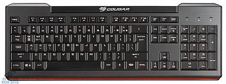 Teclado Gamer Cougar 200K - USB - Iluminação em 7 Cores - 16 Teclas Anti-Ghosting - Tecnologia Scissor