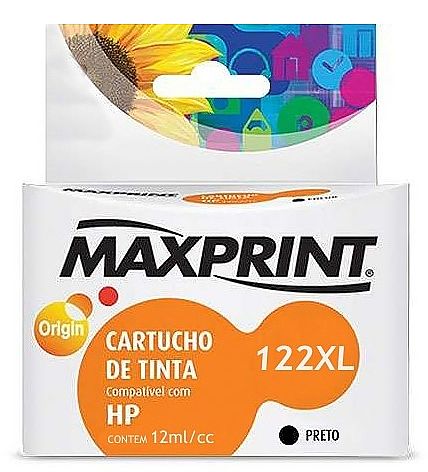 Cartucho compatível HP 122XL Preto - CH563HB - Maxprint 6111592 - Para HP 1000, 2000, 2050, 3050