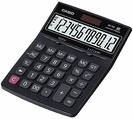 Calculadora de Mesa Casio - 12 dígitos - Alimentação Solar e Bateria - Raiz Quadrada - DZ-12S