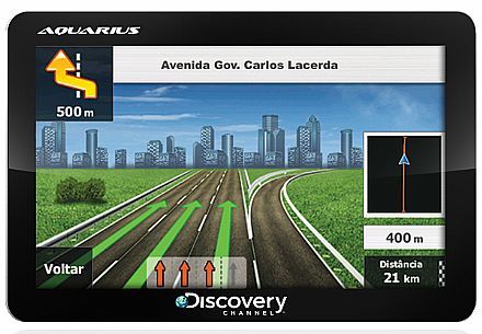 GPS Discovery Channel - Aquarius - Tela 4.3", TV Digital, Alerta de radar - MTC 3653