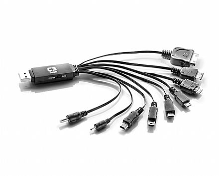 Kit de cabos para Carregador USB - PSPs, iPhones, celulares diversos - C3Tech UC-09