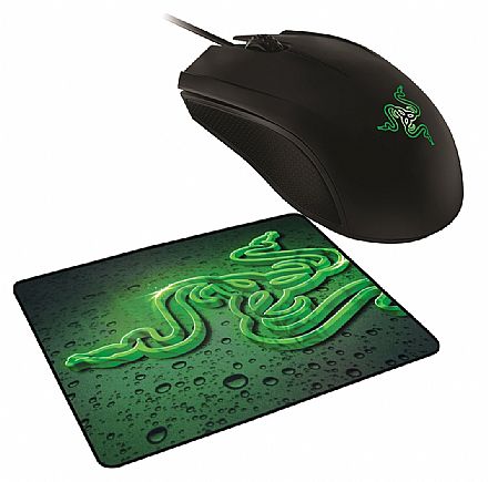 Kit Gamer Mouse Razer Abyssus Green + Mouse Pad Goliathus Small Speed Terra - RZ83-02020100-B3U1