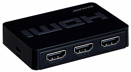 Switch HDMI com 3 Entradas - Controle Remoto - Multilaser WI290