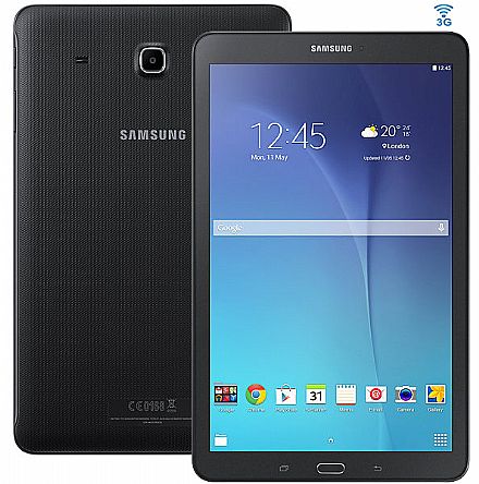 Tablet Samsung Galaxy Tab E T561M 3G - Tela 9.6", Android, Wi-Fi, 8GB, Quad-Core - SM-T561M - Preto
