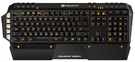 Teclado Gamer Cougar 500K - 6 Teclas Programáveis - Ideal para jogos: FPS / MMORPG / MOBA / RTS