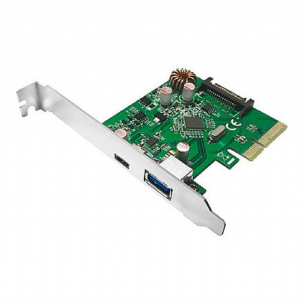 Placa PCI Express com 2 Portas USB-C 3.1 - (USB Tipo C e USB 3.1 Tipo A) - Low Profile - Comtac 9327