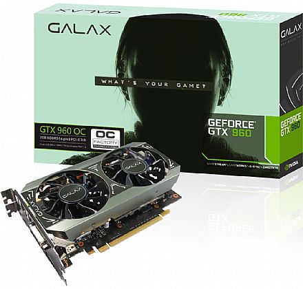 GeForce GTX 960 2GB GDDR5 128bits - Overclock Edition - Galax 96NPH8DND8VZ