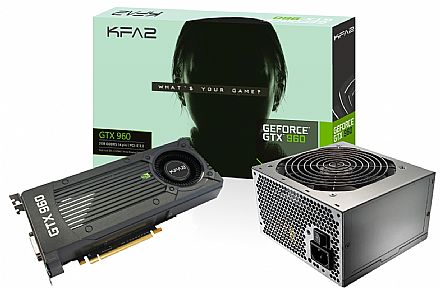 Kit Upgrade GeForce GTX 960 2GB GDDR5 128bits - Galax 96NPH8DND7UZ + Fonte 400W Cooler Master Elite Power - RS400-PSARI3