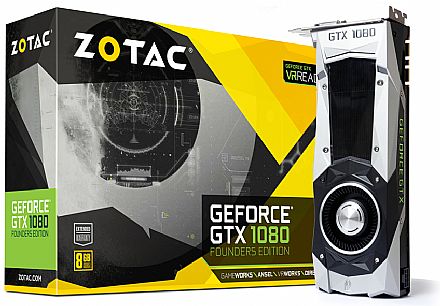 GeForce GTX 1080 8GB GDDR5 256bits - Founders Edition - Zotac ZT-P10800A-10P