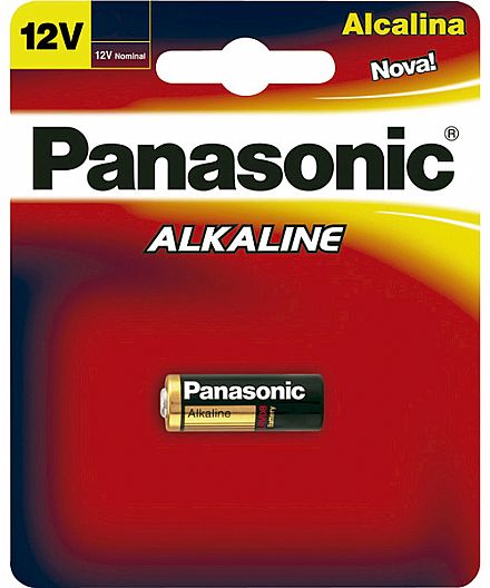 Bateria Alcalina A23 Panasonic LRV08-1B - para Controle Remoto de Alarme - Unitário