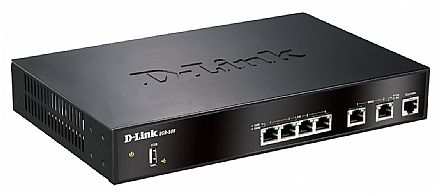 Roteador Load Balance D-Link DSR-500 - 2 portas WAN (redundante) + 4 LAN - Gigabit - IPSec VPN - Firewall - Suporte a Modem 3G USB