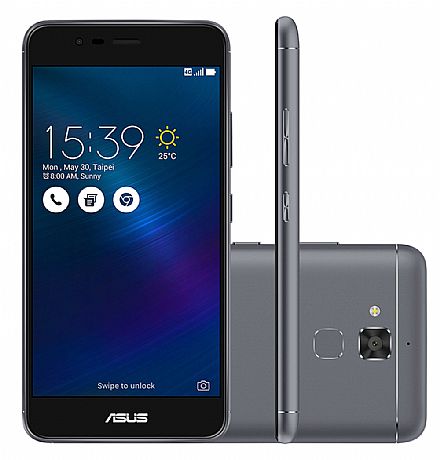 Smartphone Asus Zenfone 3 Max - Tela 5.2" HD, 16GB, Dual Chip, 4G, Câmera 13MP, Leitor Biométrico, Bateria de 4.100mAh - Cinza - ZC520TL-4H133BR