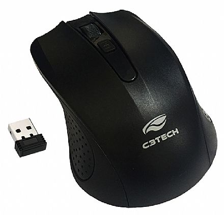 Mouse sem Fio C3Tech M-W20BK - 2.4GHz - 1000dpi - Preto