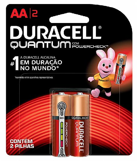 Pilha Alcalina Duracell Quantum AA - com 2 unidades
