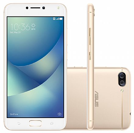 Smartphone Asus Zenfone 4 MAX - Tela 5.5" IPS HD, 16GB, Dual Chip, Câmera dupla 13MP, Bateria de 5000mAh - Dourado - ZC554KL-4G011BR