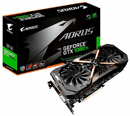 GeForce GTX 1080 Ti 11GB GDDR5X 352bits - Gigabyte Aorus GV-N108TAORUS-11GD