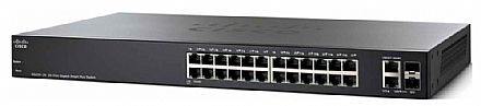 Switch 24 portas Cisco SG220-26-K9 - Gerenciável - 24 portas Gigabit + 2 portas SFP + 1 GbE Combo
