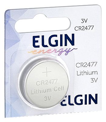 Bateria de Lítio CR2477 Elgin 82306 - Unidade