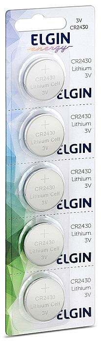 Bateria de Lítio CR2430 Elgin 82304 - Cartela com 5 unidades