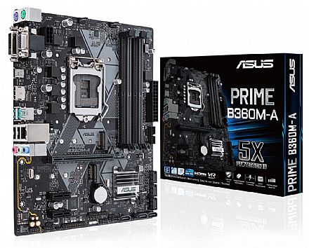 Asus PRIME B360M-A (LGA 1151 - DDR4 2666) Chipset Intel B360 - 8ª Geração Coffee Lake - USB 3.1 Tipo C - Slots M.2 - Micro AT