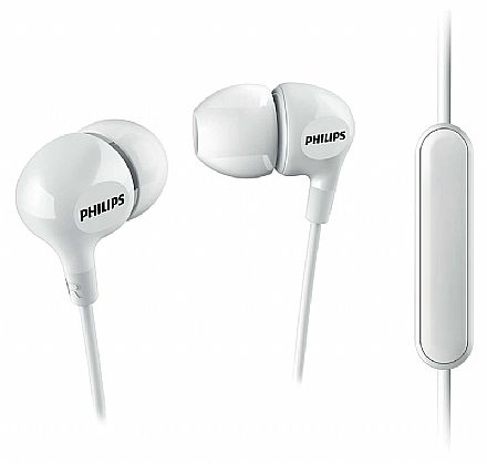 Fone de Ouvido Intra-Auricular Philips SHE3555WT/00 - com Microfone - Conector P2 - Branco