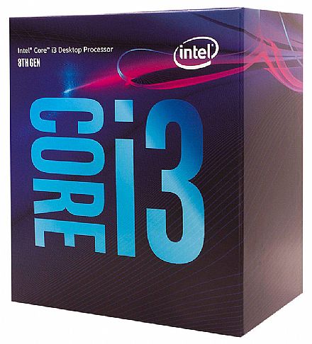 Intel® Core™ i3 8100 - LGA 1151 - Quad Core - 3.60GHz - cache 6MB - 8ª Geração Coffee Lake - BX80684I38100