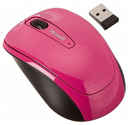 Mouse sem Fio Microsoft Mobile 3500 - Magenta Pink - GMF-00278