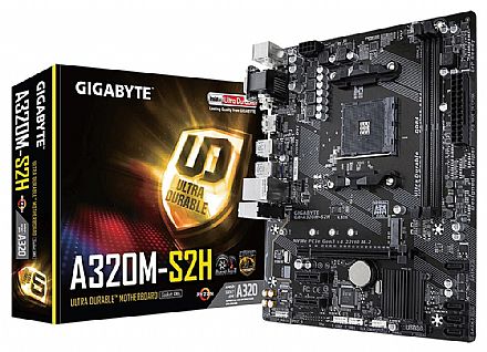 Gigabyte GA-A320M-S2H (AM4 - DDR4 3200 O.C) Chipset AMD A320 - USB3.1 - Slot M.2