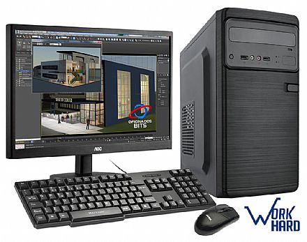Computador Bits WorkHard - Intel Core i5, 8GB, HD 1TB, FreeDos, Monitor 18.5", com Mouse e Teclado - 1 ano de garantia
