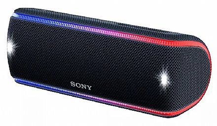 Caixa de Som Portátil Sony SRS-XB31 - à prova D`água - NFC e Bluetooth - com Iluminação LED - Preto