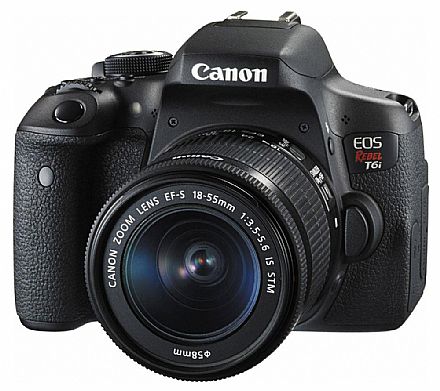 Canon EOS Rebel T6i Profissional com Lente 18-55 - 24.2 Mega Pixels - Sensor CMOS APS-C - DIGIC 6 - Wi-Fi e NFC - Vídeo Full HD