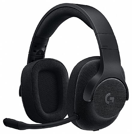 Headset Gamer Logitech G433 - 7.1 Surround Drivers Pro-G™ - Microfone destacável - Conector P2 e USB - Preto - 981-000667