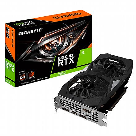 GeForce RTX 2060 6GB GDDR6 192bits - Windforce OC Edition - Gigabyte GV-N2060OC-6GD