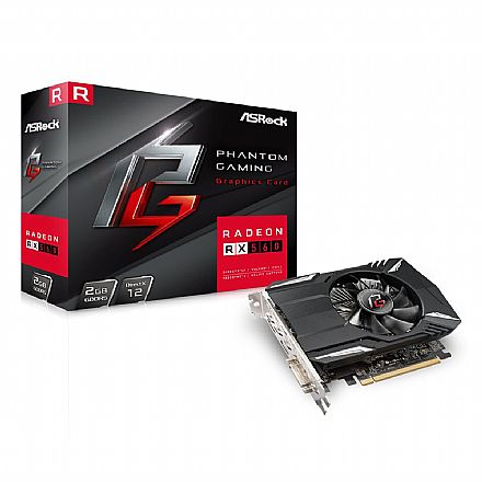 AMD Radeon RX 560 2GB GDDR5 128bits - Phantom Gaming - AsRock 90-GA0400-00UANF