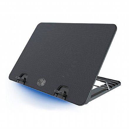 Suporte para Notebook Cooler Master Ergostand IV - até 17" - 5 Ajustes de Altura - 4 Portas USB - com LED Azul - R9-NBS-E42K-G