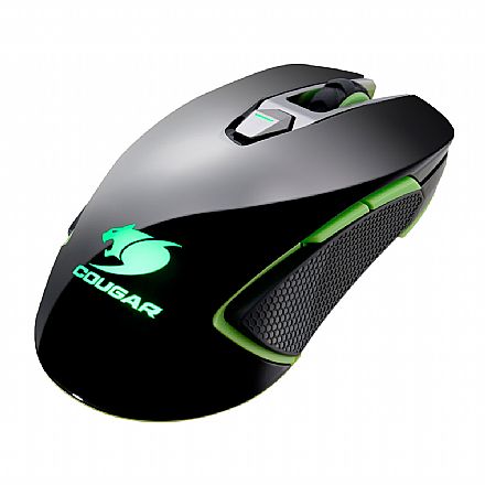 Mouse Gamer Cougar 450M Black Edition - 5000dpi - 8 botões programáveis - Sensor PMW3310DH - Verde - CGR-WOMB-450