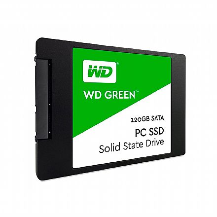 SSD 120GB Western Digital Green - SATA - Leitura 545 MB/s - Gravação 430MB/s - WDS120G2G0A