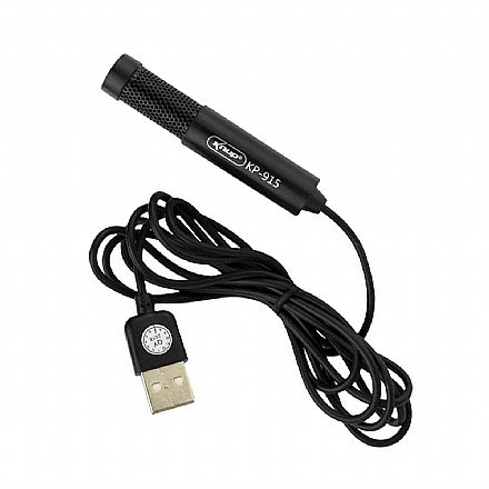Microfone Condensador USB Knup KP-915 - Cabo 1,50m - Ideal para Mesa de Gravação e vídeos Youtube