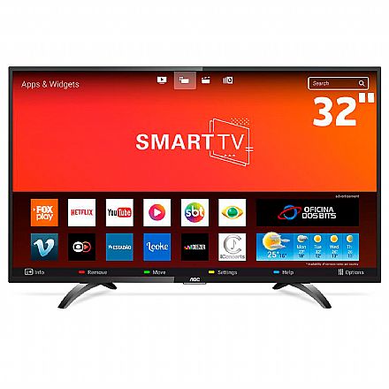 TV 32" AOC LE32S5970S - Smart TV - HD - Função Multimídia USB - Wi-Fi Integrado - HDMI