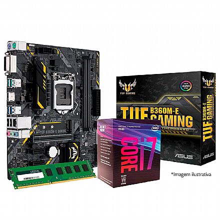 Kit Upgrade Intel® Core™ i7 8700 + Asus TUF B360M-E GAMING + Memória 16GB DDR4