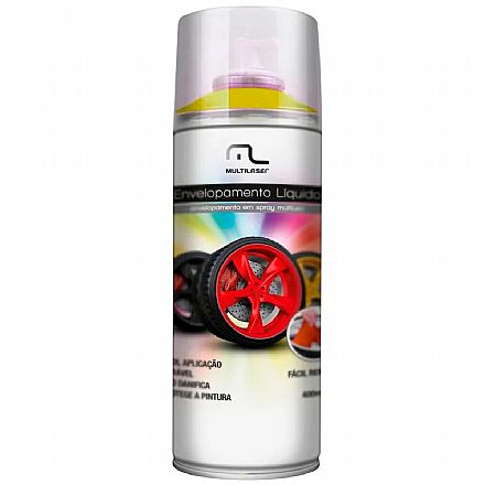 Spray de Envelopamento Líquido Emborrachado Multilaser - 400ml - Amarelo Fluorescente - AU427