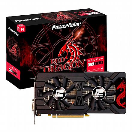 AMD Radeon RX 570 4GB GDDR5 256bits - Red Dragon - Power Color AXR 570 4GBD5-3DHDV2/OC