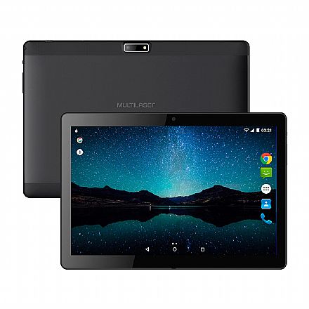 Tablet Multilaser M10A Lite - Tela 10", Quad Core 1.3GHz, 8GB, WiFi + 3G, Câmera 5MP, Android 7.0 - Preto - NB267