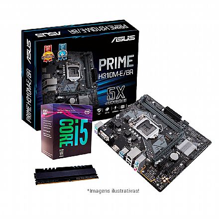 Kit Upgrade Intel® Core™ i5 8400 + Asus Prime H310M-E/BR + Memória 8GB DDR4