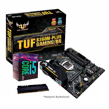 Kit Upgrade Intel® Core™ i5 8400 + Asus TUF B360M-PLUS GAMING/BR + Memória 8GB DDR4
