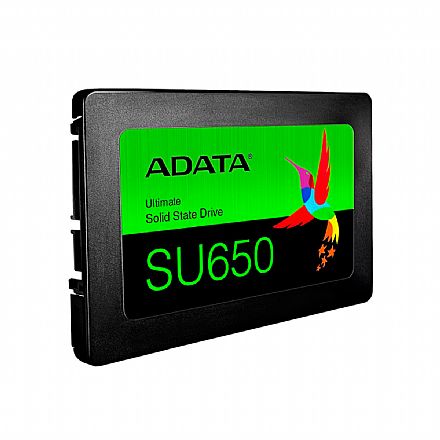 SSD 120GB Adata SU650 - SATA - Leitura 520MB/s - Gravação 450MB/s - SLC 3D NAND - 3 Anos de Garantia - ASU650SS-120GT-R