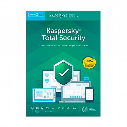 Kaspersky Antivírus Total Security - Licença de 1 ano - para 5 dispositivos - Versão Download